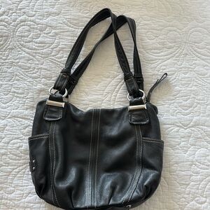 Tignanello Black hobo style leather handbag